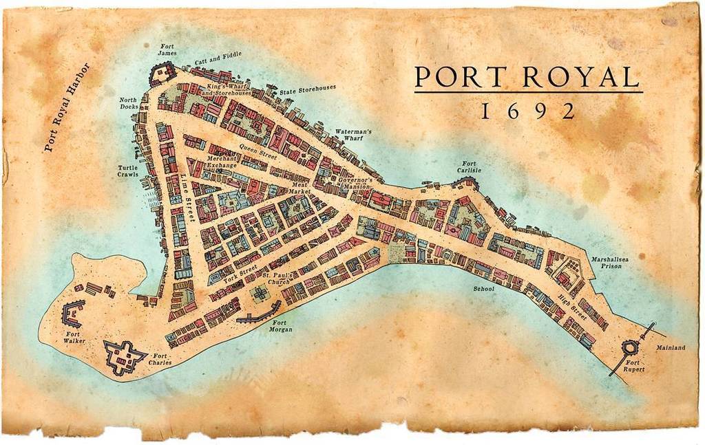 Jamaica S Port Royal The Wickedest Place On Earth Sank Into The Sea Port Royal Map 